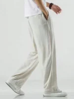 بنطال رجالي، خصر مطاطي، بنطال بساق مستقيمة، رباط خصر، ملابس كاجوال رجالية، Manfinity Hypemode، بنطال يومي، سروال رجالي، ملابس مريحة، سروال بلون سادة