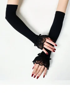 أكمام دانتيل وشيفون نسائية لحماية اليدين من الشمس، تصميم أنيق وخفيف للصيف 6 173883018738e748d361ea1d19c3b468232b42a92b