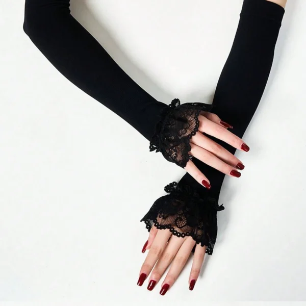 أكمام دانتيل وشيفون نسائية لحماية اليدين من الشمس