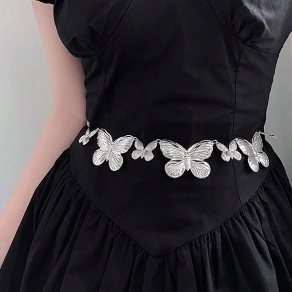 سلسلة خصر نسائية بفراشة بانك، إكسسوار صيفي