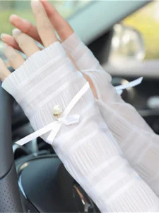 أكمام حرير جليدي نسائية بفيونكة ودانتيل، حماية أنيقة من الشمس للقيادة في الصيف 2 17394956075676006dedecd96843ba1c5a921f93ea