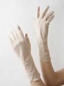 قفازات نسائية طويلة بدون أصابع مزينة باللؤلؤ، حماية من الشمس وأناقة للمناسبات 6 17410604992624e7f8000f0233ca0f24677da048b5