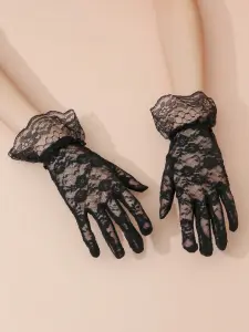 قفازات دانتيل نسائية بيج قصيرة للزفاف، إكسسوار أنثوي أنيق للعروس، مثالية لجلسات التصوير أو لإطلالة زفاف رومانسية كلاسيكية 9 174252142853f74237500b1217e533d6074db178b2
