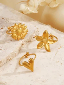 طقم خواتم نسائية بتصميم قلوب وزهور من الستانلس ستيل، أنيقة ومثالية كهدية 2 1742873730bbdf57a20cdd44349dc789931b540a78