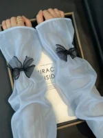 أكمام نسائية كم صيفي حماية من الشمس فيونكة نسيج جليدي أزياء خيالية أكسسوار زفاف كم للهالوين Ice sleeve Fairy fashion UV protection sleeve Elegant arm cover Wedding accessory Halloween costume accessory