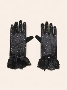 قفازات دانتيل نسائية قصيرة بكريستالات وفيونكة، مثالية لحفلات الزفاف والمناسبات 3 17435581817c99b32c653f550940cc8526443d2e04