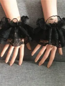 قفازات معصم دانتيل بدون أصابع بأسلوب لوليتا، إكسسوار حفلات أنثوي أنيق 1 1745244209df7c9fcd8814068bba7533690150194b