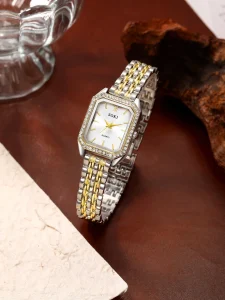 💎 ساعة يد نسائية فاخرة – تصميم مربع مرصع بالكريستال مع سوار ستانلس ستيل ذهبي | ساعة كوارتز أنيقة وعصرية 4 1746601060266c7ae9dcdc48aebfdbffd42e0e49f4