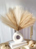 أعشاب بامباس صناعية بنفسجي غامق، 18 قطعة ديكور بوهو