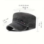 قبعة بتصميم متباين بحافة مسطحة وشعار DH - الصورة 6