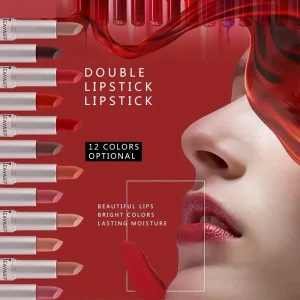 أحمر شفاه ثنائي 12 لون، لمعان طويل بدون لزوجة، مناسب لجميع أنواع البشرة، مثالي للاستخدام اليومي والمناسبات 2 1d6c398b 165c 4556 9ff3 df5609bbbe93