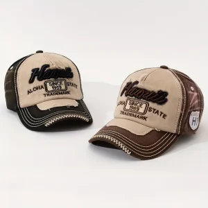 قبعة بيسبول هاواي فينتاج مطرزة "ألوها" بلون بيج وبني، خفيفة ومناسبة للإجازات والاستخدام اليومي 6 20788a93 00ad 488b 8967 1b1534507fa1 1