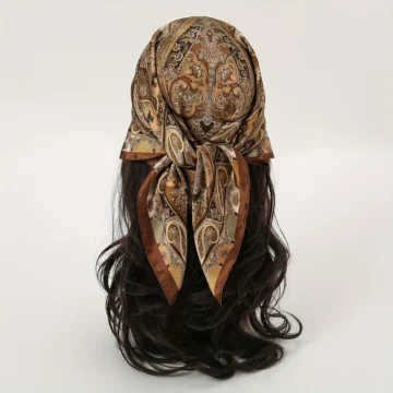 1 قطعة وشاح نسائي فاخر أنيق بتصميم ملون، 70*70 سم، مثالي للاستخدام اليومي والهدايا