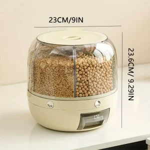 صندوق تخزين مطبخ دوّار بسعة كبيرة – منظم عملي للحبوب والمكسرات مع غطاء مقاوم للماء 5 26680b87 2c31 4f74 a77e effb9d41479b