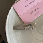 مشبك شعر نسائي معدني أنيق مزين بحجر الراين، إكسسوار نسائي عصري للصيف والمناسبات - الصورة 2