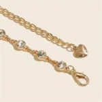 حزام نسائي معدني أسود مرصع بالراين، إكسسوار أنيق لجميع المناسبات، يضفي لمسة جمالية فاخرة للمظهر العام - الصورة 7