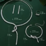 طقم مجوهرات نسائية، طقم مجوهرات، قلادة، مجوهرات نسائية، زركونيا، طقم ذهب صناعي، إكسسوارات حفلات، طقم مجوهرات زفاف، خواتم، أقراط، مجوهرات كلاسيكية، طقم 5 قطع