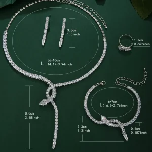 طقم مجوهرات نسائية زركونيا 5 قطع، تصميم فاخر للمناسبات والأناقة اليومية، تناسب جميع الإطلالات الكاجوال أو الرسمية 1 2a868589 083d 4c80 8527 00d271252745