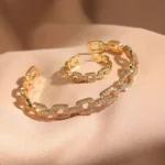 طقم خاتم وإسورة أنيقة مطلية بالذهب عيار 18 قيراط، زركونيا لامعة وتصميم قابل للتعديل - الصورة 6