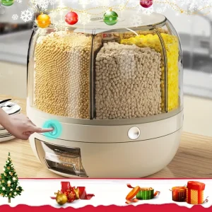 صندوق تخزين مطبخ دوّار بسعة كبيرة – منظم عملي للحبوب والمكسرات مع غطاء مقاوم للماء 10 2dcf06b9 5e3e 4bc2 9b9a 01ce4a03657d