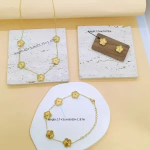 طقم مجوهرات نسائي عصري 4 قطع، زهور أنيقة بتقنية القص الليزري، يتماشى مع الأزياء الكاجوال والرسمية 1 308e22b4 819e 4d10 a7bd 89205bb7872b