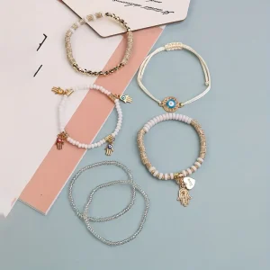 أساور بوهو نسائية يدوية 6 قطع، تصميم مضفر ومطرز قابل للتعديل للعطلات والاستخدام اليومي 11 34aafdb2f4c6b7bb203c91de0e8f94b9