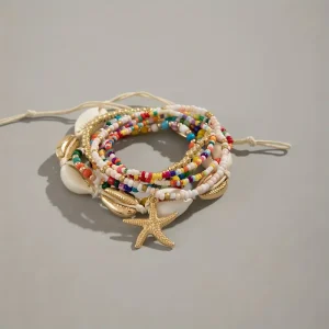 طقم مجوهرات بوهيمي 12 قطعة، أصداف ونجوم بحر بألوان عشوائية لإطلالة صيفية مميزة 4 35520ce0 5036 4294 981e f1ac197