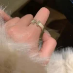 خاتم فرنسي مفتوح بحرف H، تصميم فاخر من الزنك والزركون لهدايا النساء - الصورة 3