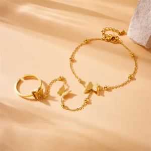 سوار فراشة للنساء ذهبي مفتوح، إكسسوار ناعم للهدايا والمناسبات، يضيف لمسة ناعمة وأنثوية لأي إطلالة 7 377a232834d54717930f391136d8d420 goods