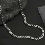 طقم مجوهرات رجالي من الفولاذ المقاوم للصدأ، قلادة وسوار أنيقان للاستخدام اليومي والهدايا - الصورة 3