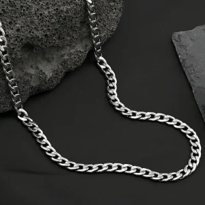 طقم مجوهرات رجالي من الفولاذ المقاوم للصدأ، قلادة وسوار أنيقان للاستخدام اليومي والهدايا 2 3a14545e 61cb 44e8 9874 70d401fa46c2