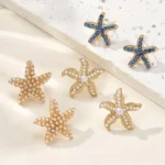 أقراط نجمة بحر نسائية راقية، تصميم كلاسيكي