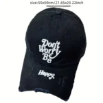 قبعة نسائية قبعة بيسبول نسائية قبعة لا تقلق كن سعيدًا قبعة ستريت وير قبعة صيفية قبعة بوليستر ناعمة قبعة قابلة للتعديل قبعة قابلة للطي قبعة للسفر قبعة يومية قبعة نسائية بألوان متعددة