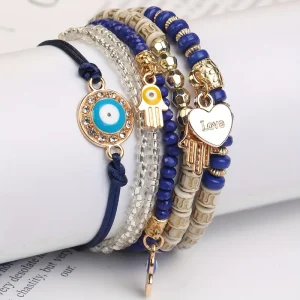 أساور بوهو نسائية يدوية 6 قطع، تصميم مضفر ومطرز قابل للتعديل للعطلات والاستخدام اليومي 3 3b4416b3ae206787ec3f65602d5bea2a