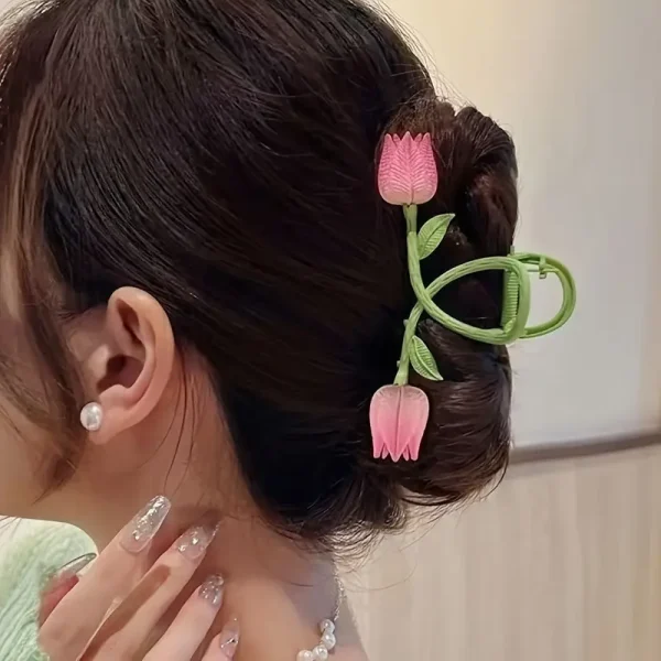 مشابك شعر نسائية بتصميم زهور دوار الشمس والنرجس