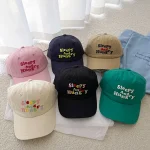 قبعة بيسبول نسائية مطرزة بتصميم كوري، قابلة للتعديل