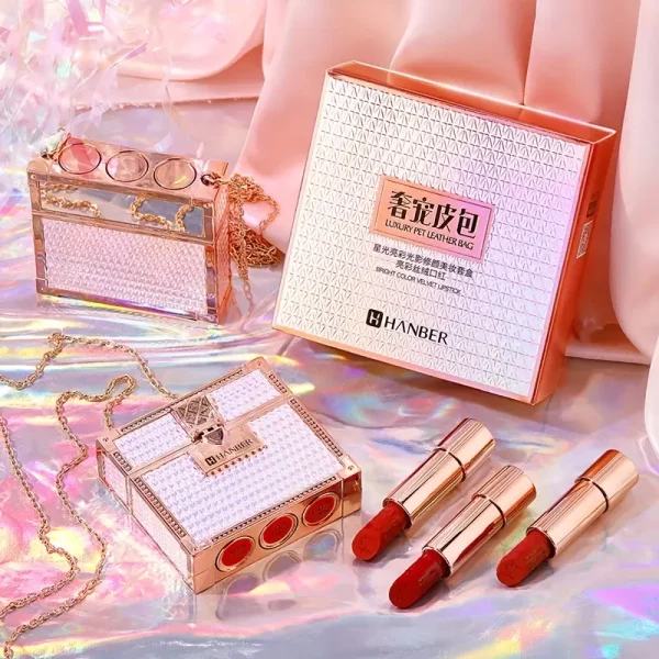 طقم أحمر شفاه مخملي 3 ألوان من سترايت برايت، ثابت وغير لامع