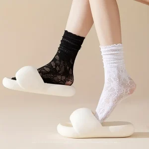 جوارب دانتيل نسائية كاحل بألوان باستيل، طقم 3 أزواج بنقشة زهرية أنيقة وخامة عالية الجودة 1 3f26d3d3 8a4a 4f9d 8577 13151daff0f1