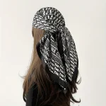 وشاح مربع نسائي 90 سم، وشاح فاخر خفيف للربيع والصيف