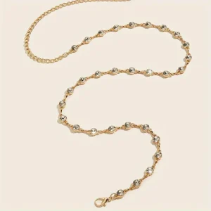 حزام نسائي معدني أسود مرصع بالراين، إكسسوار أنيق لجميع المناسبات، يضفي لمسة جمالية فاخرة للمظهر العام 4 48ea3ca6 e2ec 4e18 8c2c 1200b171e4dc