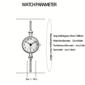 ساعة نسائية صغيرة أنيقة بتصميم ريترو كلاسيكي، لمسة فنية جذابة للمعصم، مناسب للارتداء اليومي والمناسبات الخاصة 1 4d8b86fb38dde735f25dc8bac7af69cd