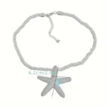 قلادة صيفية نسائية قلادة نجم البحر قلادة صيفية قلادة خفيفة starfish necklace beach jewelry قلادة حفلات مجوهرات كاجوال قلادة معدنية هدية نسائية صيفية إكسسوار البحر