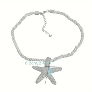 قلادة صيفية نسائية بتصميم نجم البحر، مجوهرات نسائية خفيفة من الزنك لإطلالة شاطئية أنيقة 1 4ee5ed2e 1f53 11f0 a1d5 0a580a632787