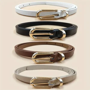 مجموعة أحزمة نسائية بلون واحد، 4 قطع حزام كاجوال أنيق للعمل والسفر، تصميم بسيط يمكن دمجه مع أنماط ملابس متعددة 1 50b19f41 cd68 4ea6 bc6f 9c336ae2e862