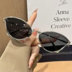 نظارات بيضاوية نسائية كلاسيكية خفيفة وأنيقة، تصميم مريح للارتداء اليومي، يضيف لمسة رقي إلى أي إطلالة - الصورة 8