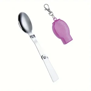 أدوات مائدة قابلة للطي من الفولاذ المقاوم للصدأ 304 مع صندوق تخزين، الأفضل للتخييم والسفر 7 59d9423c34ad1c424ba75ea599bd84c2