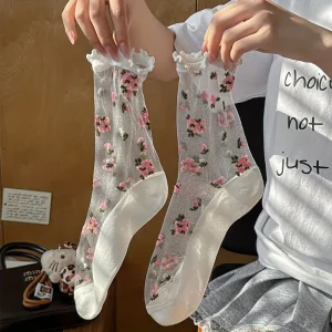 جوارب دانتيل نسائية صيفية خفيفة بنقش زهور، ٥ أزواج أنيقة ومسامية للاستخدام اليومي والرسمي 2 59eaba74 2d32 4ee3 96ee 6d2ed917fc8b