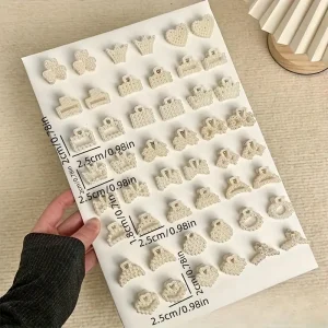 مشابك شعر فرنسية نسائية صغيرة مزخرفة، 30 قطعة أنيقة لحفلات الزفاف والمناسبات 1 5c9050e8 e2f4 424b 9b3b 910757fedba4