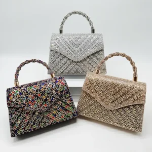 حقيبة يد نسائية مسائية لامعة بتصميم ماس فاخر، مناسبة للزفاف والسهرة والمناسبات الخاصة 2 5e224195 5b40 40fc 9d10 e15bc34edde5