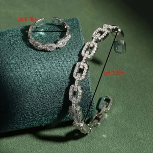 طقم خاتم وإسورة أنيقة مطلية بالذهب عيار 18 قيراط، زركونيا لامعة وتصميم قابل للتعديل 1 5f3d47ef ad40 4f39 b4c8 c3d4f7b4a010